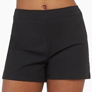 Spanx Women’s Pull On Stretch Polished Cotton Shorts Classic Black Size LARGE